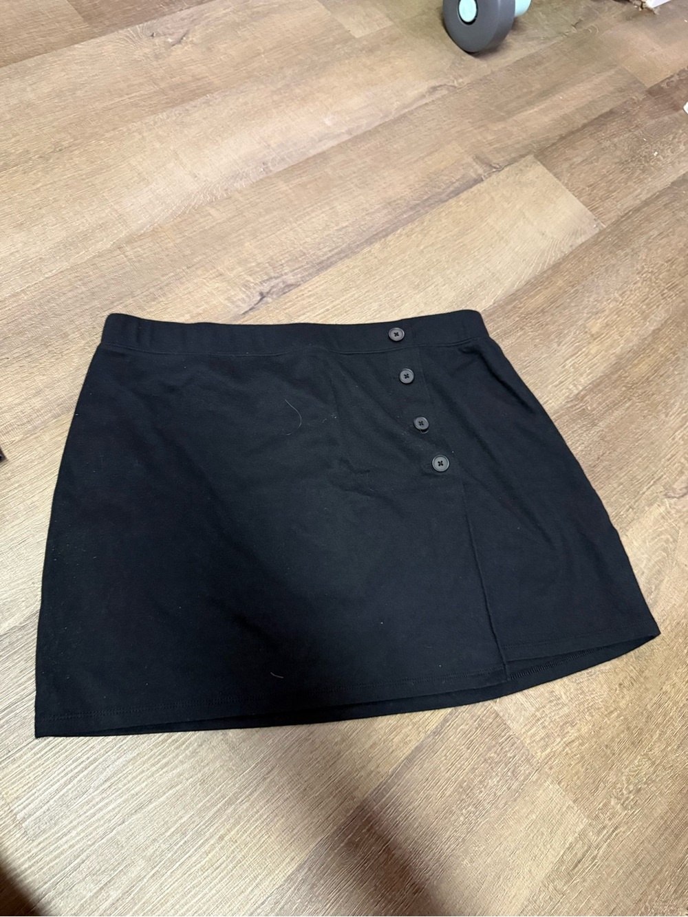 SO Black Mini Skirt with Side Button Detail